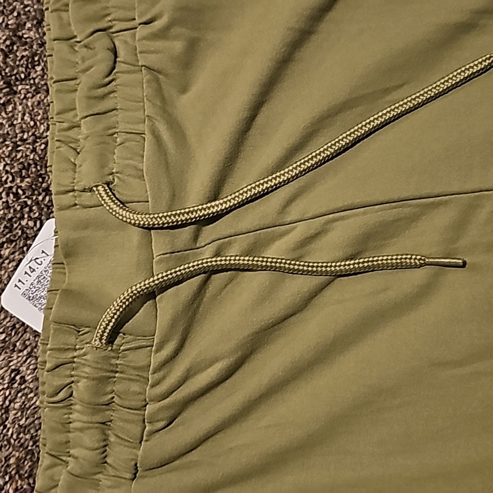 Light Olive Green Joggers with Elastic Cuffs and Relaxed Fit - Picture 4 of 7
